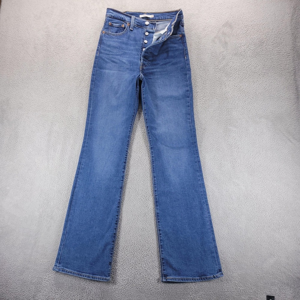 Levi's Jeans Womens 29 Blue Ribcage Bootcut Button Fly Stretch